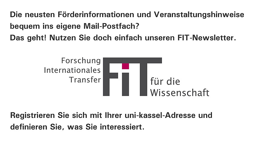 FIT-Logo mit Verweis auf die Möglichkeit den Newsletter zu abonnieren inkl. Link zur Seite https://fit.uniks.de