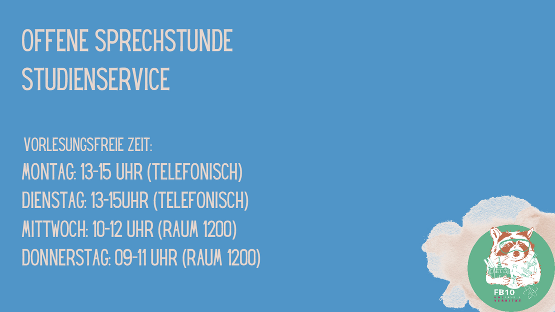 Sprechstunde vorlesungsfreie Zeit