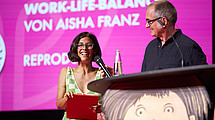 Aisha Franz at the award ceremony.